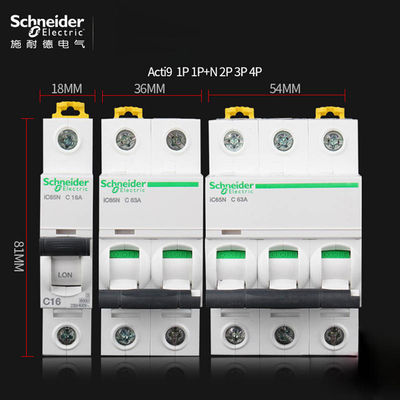 Acti9 MCB Schneider Electric Mini Breaker Circuit Breaker Circuit 6 ~ 63A، 1P، 2P، 3P، 4P، DPN برای توزیع برق