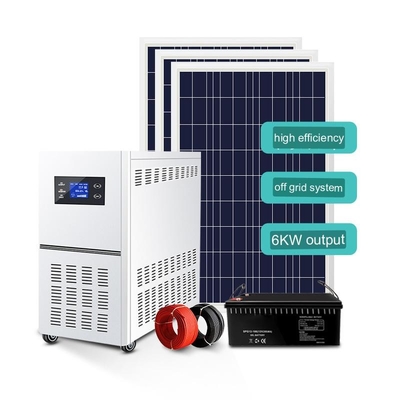 سیستم برق خورشیدی صفحه اصلی 220v6kw کنترل اینورتر خارج از شبکه برق پنل فتوولتائیک باتری