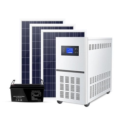 سیستم برق خورشیدی صفحه اصلی 220v6kw کنترل اینورتر خارج از شبکه برق پنل فتوولتائیک باتری