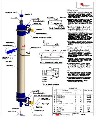 ماژول Ultrafiltration DuPont SFD-2860XP IntegraFlux uf فیلتر غشا جریان 204 m3/روز uf ماژول غشا